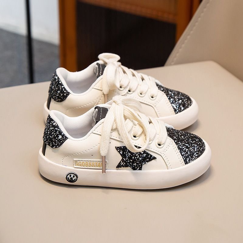 Kids Unisex Casual Cute Sports Star Pattern Round-Toe Lace-Up Sneakers