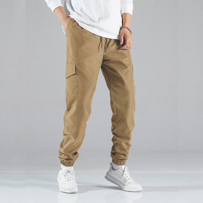 Men Fashion Casual Solid Color Jogger Cargo Pants