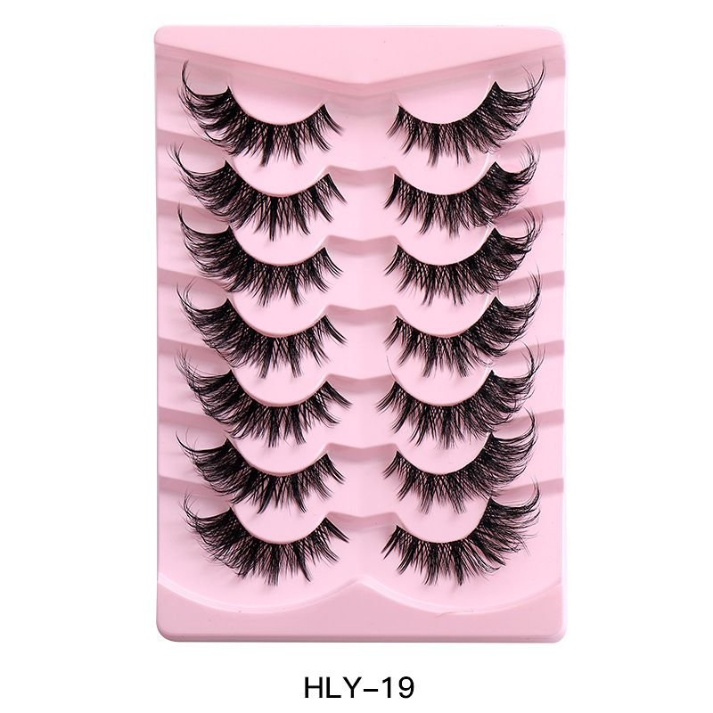 Women Simple Natural Thick Curly 7 Pairs Of False Eyelashes