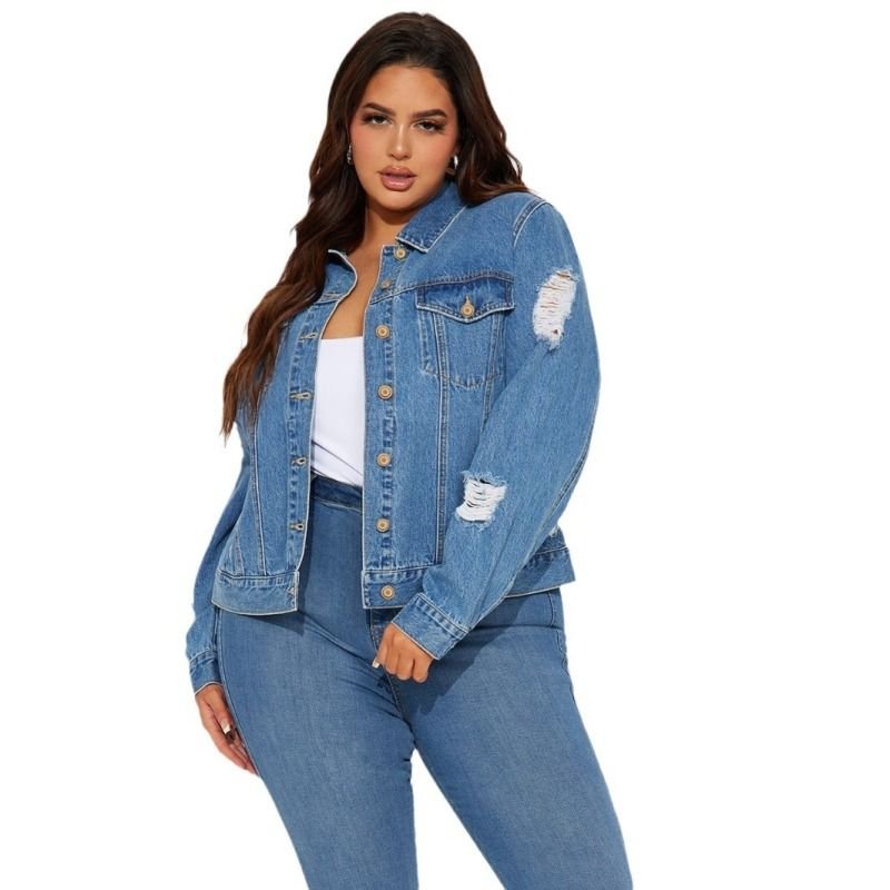 Women Fashion Casual Rick Denim Jacket