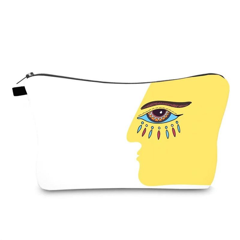 Women Simple Fashion Evil Eye Printing Portable Wash Cosmetic Bag