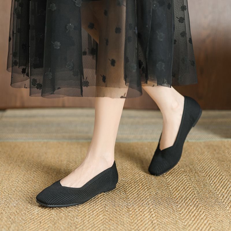 Women Fashion Plus Size Flying Woven Flat Loafers