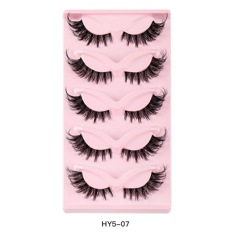 Women Natural Thick Eyelashes Artificial Cat'S Eye False Eyelashes 5 Pair