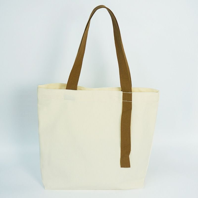 Custom Logo Simple Multicolor Ribbon Canvas Tote Bag