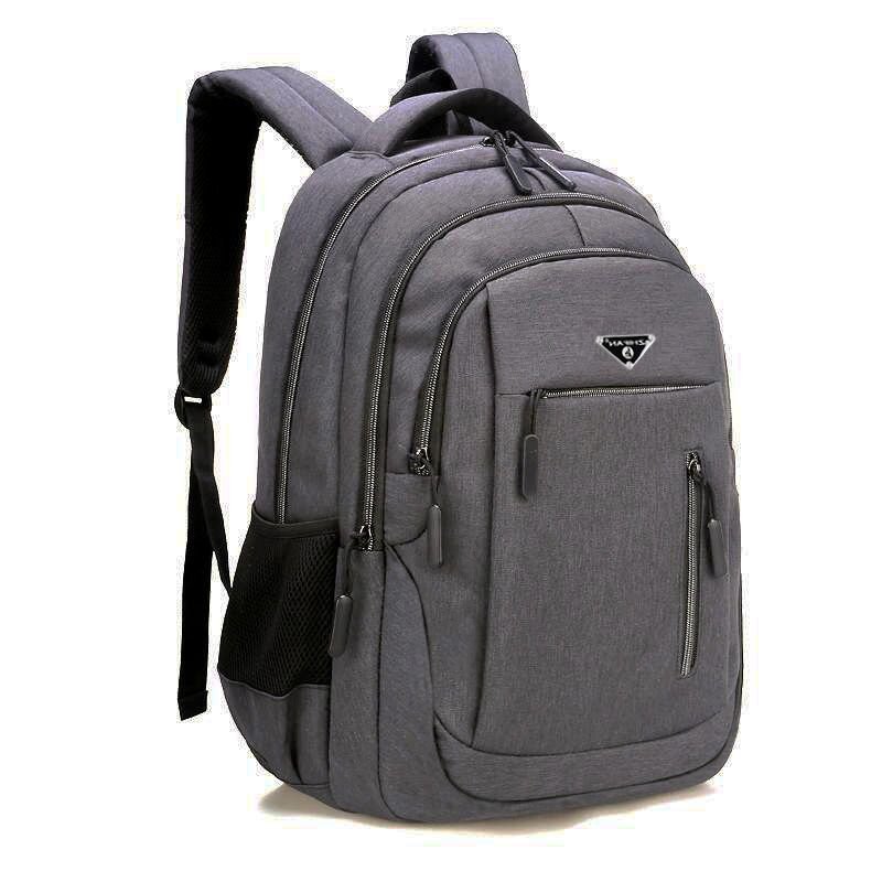 Simple Solid Color Large Capacity Rechargeable USB Backpack