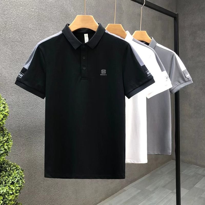 Men Fashion Casual Basic Short Sleeve Lapel POLO Shirt