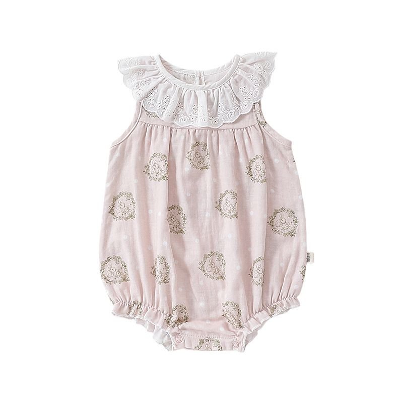 Kids Baby Girls Casual Cute Tiny Flower Print Sleeveless Romper