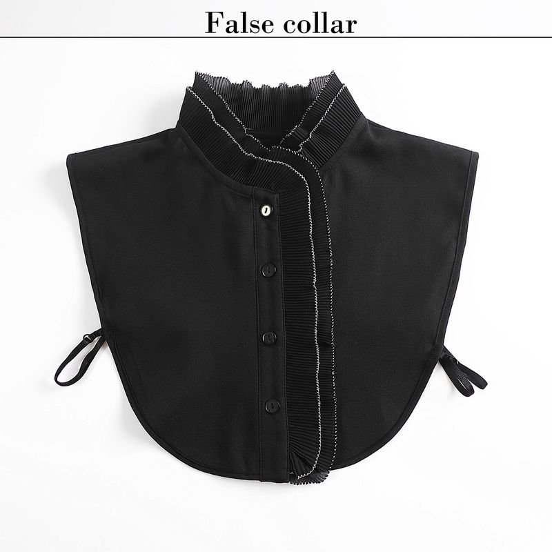 Women Fashion Creative Pleated Ruffled Stand Collar Chiffon Fake Collar