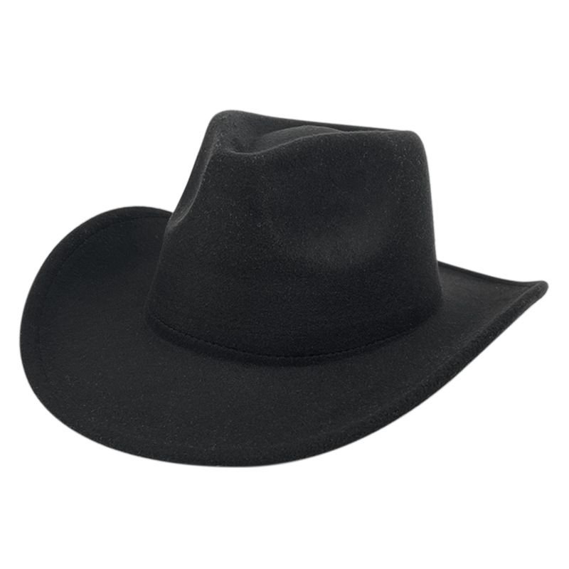 Men Custom Retro Solid Color Western Cowboy Hat