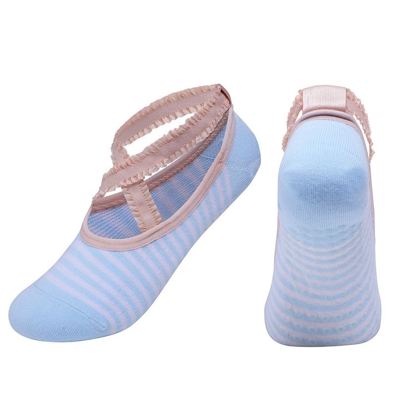 Simple Round Head Cross Strap Non-Slip Lace Yoga Socks