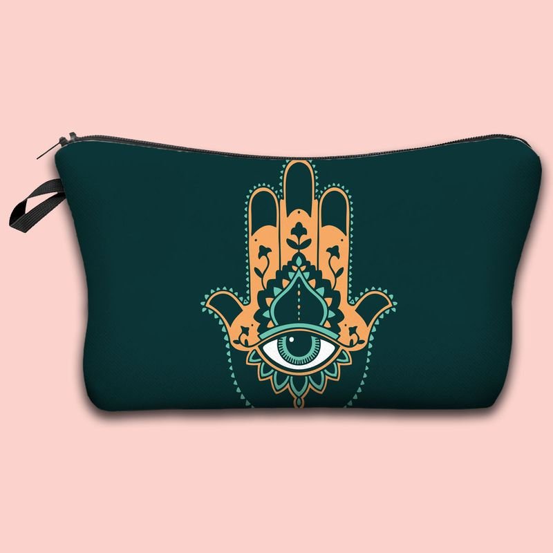 Women Fashion Evil Eye Printed Portable Toiletries And Cosmetic Bag