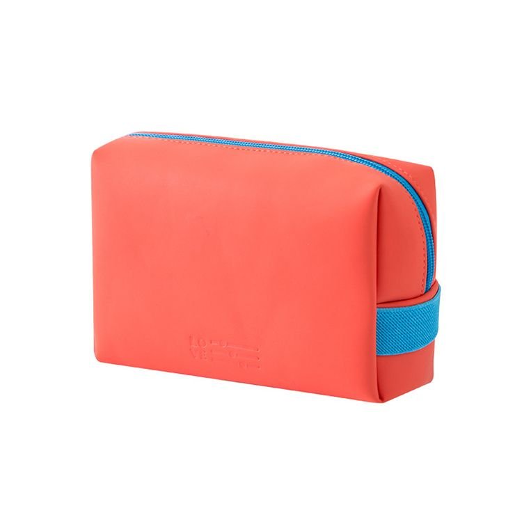 Woman Fashion Color Blocking Zipper Portable Cosmetic Bag