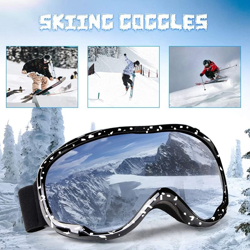 Outdoor Cycling Large Spherical Card Near-View Mirror Double-Layer Anti-Fog Ski Goggles