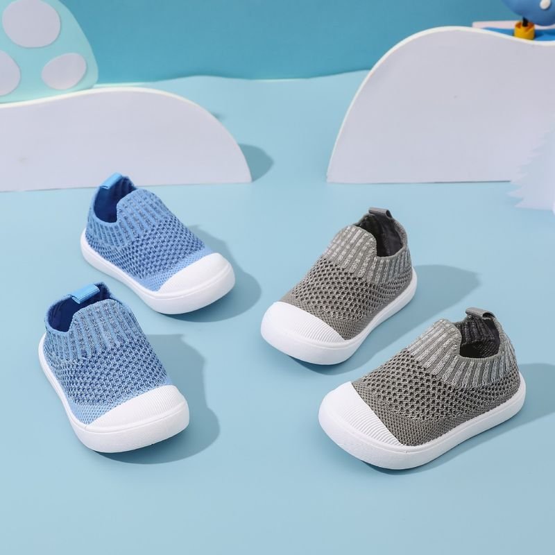 Kids Boys Girls Casual Cute Solid Color Mesh Slip On Flat First Walkers Shoes