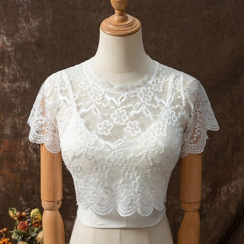 Women Fashion Hollow Lace Bottoming Shirt False Collar