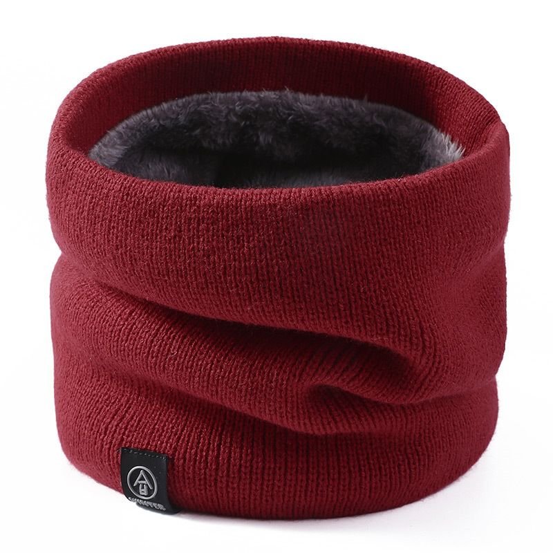 Autumn Winter Fashion Solid Color Plush Thick Warm Knitted Scarf