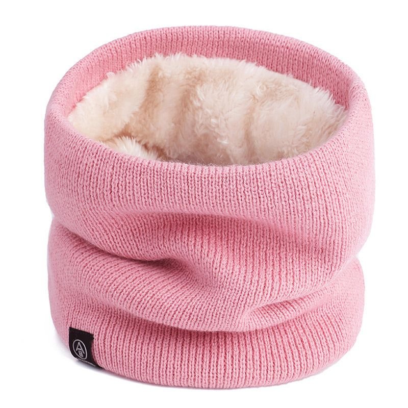 Autumn Winter Fashion Solid Color Plush Thick Warm Knitted Scarf