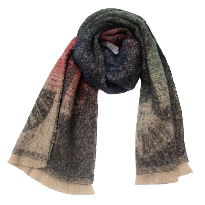 Autumn Winter Women Fashion Warm Jacquard Ginkgo Leaf Scarf Shawl