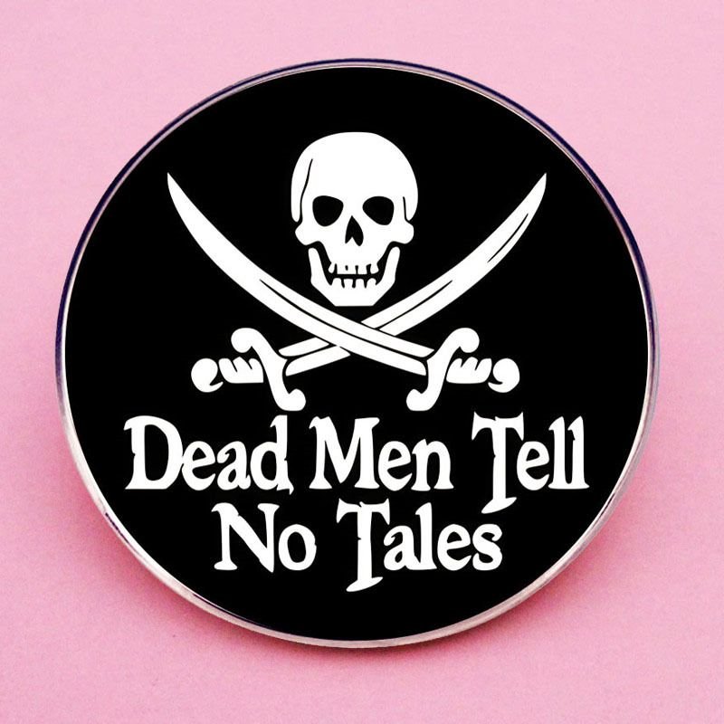 Women Fashion Dead Without Proof Skull Metal Alloy Brooch