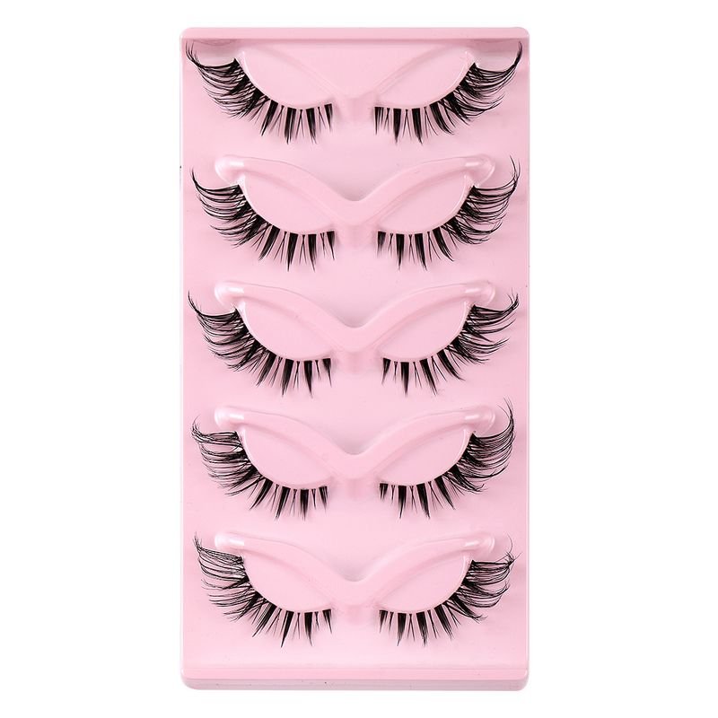 Women Natural Thick Eyelashes Artificial Cat'S Eye False Eyelashes 5 Pair