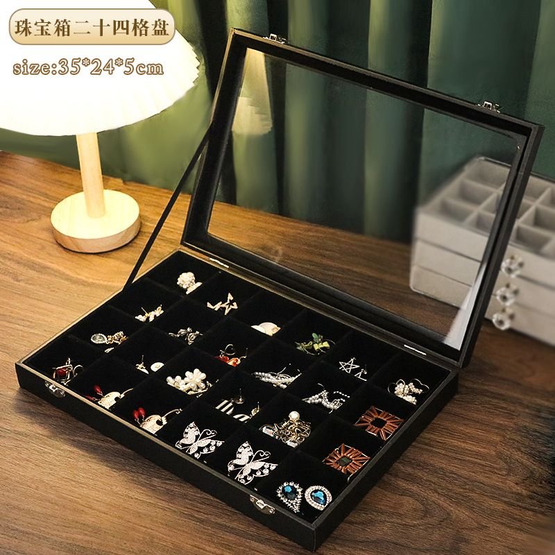 Fashion Divider Jewelry With Lid Display Tray