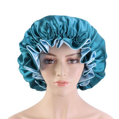 Double Layer Big Lace Solid Color Satin Bonnet