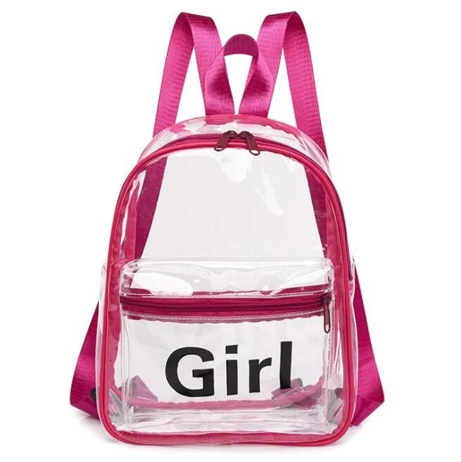 Fashion Girl Printed Waterproof Clear Pvc Backpack