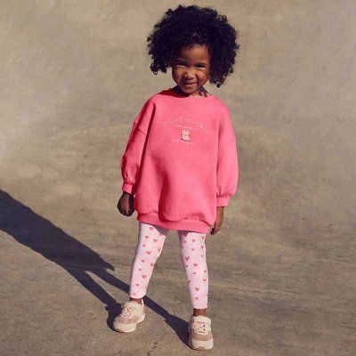 Kids Toddler Girls Spring Autumn Casual Cute Alphabet Embroidery Long Sleeve Sweatshirts Pants Sets