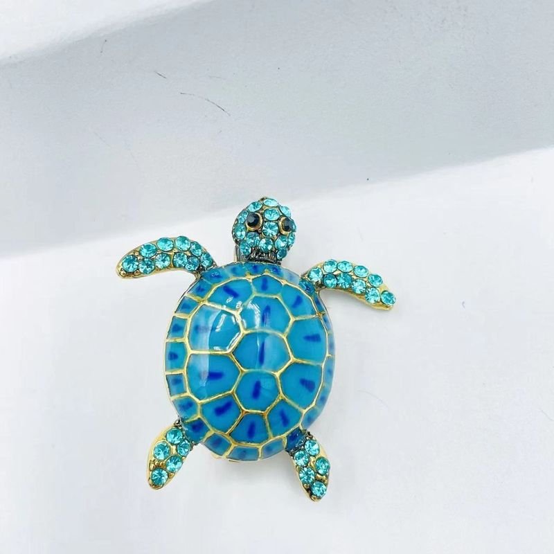 Women Fashion Creative Turtle Animal Diamond Drop Brooch