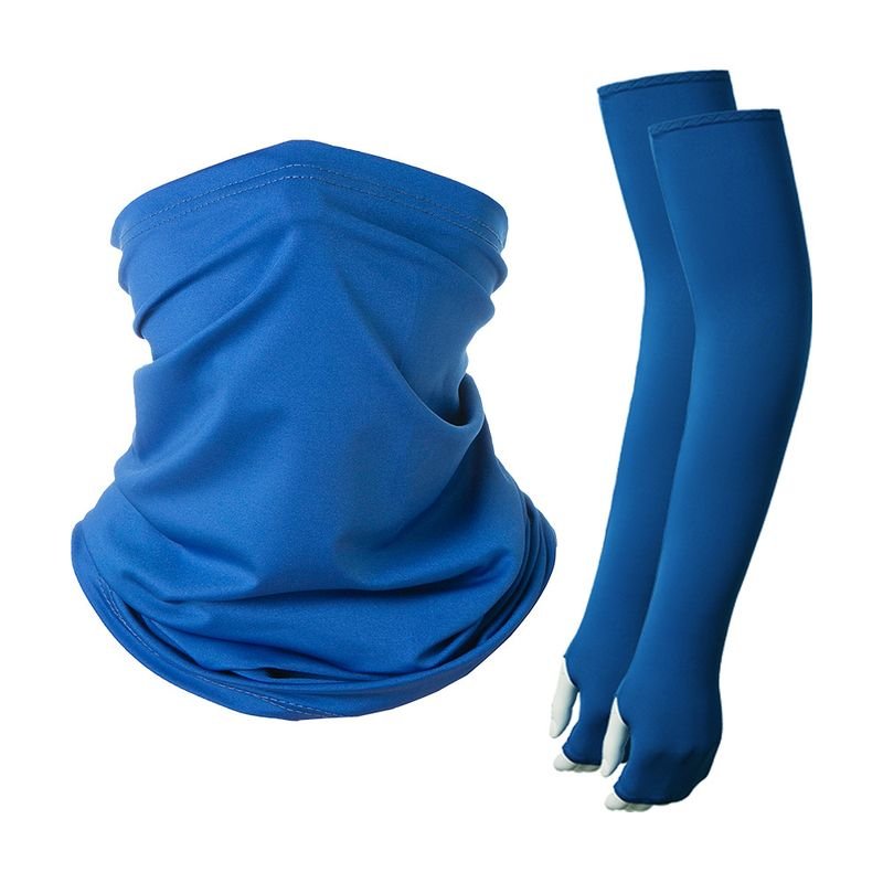 Unisex Summer Cycling Sunscreen Magic Scarf And Ice Silk Arm Sleeves Set