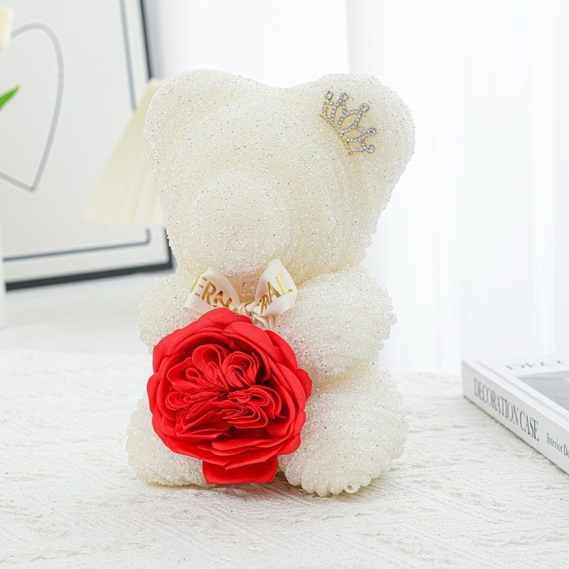 Crystal Rhinestone Bear Resin Bear Soap Flower Valentine'S Day Gift