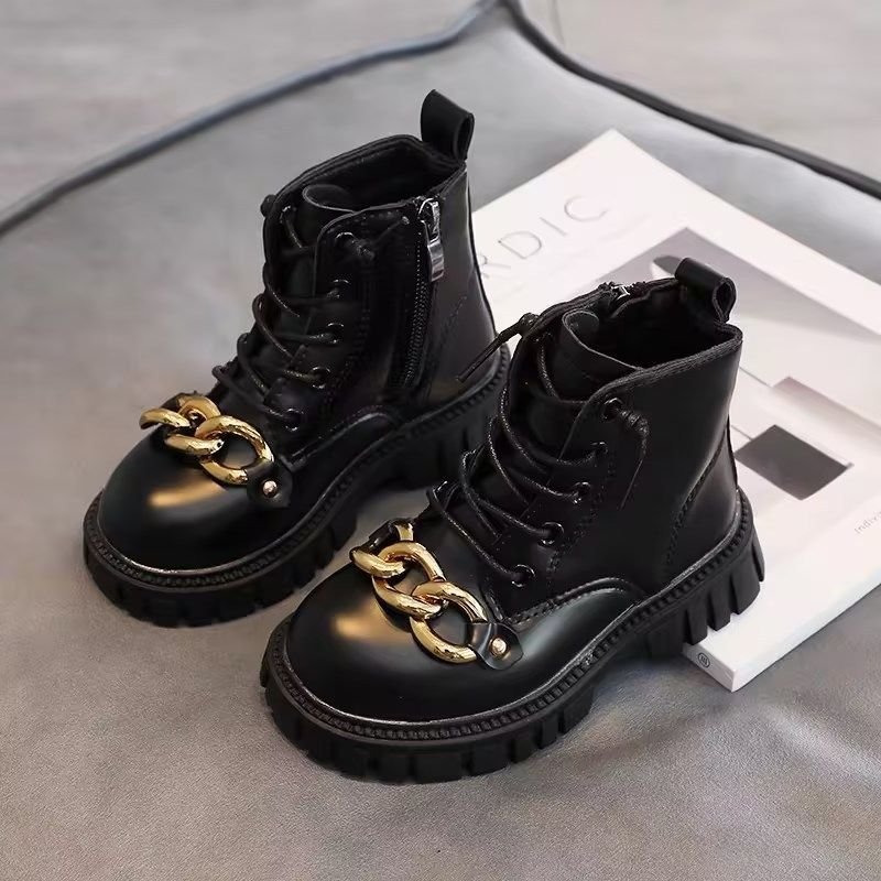 Winter Children'S Boots Fashion Metal Chain Boots