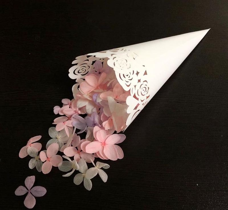 Simple Creative Wedding Laser Hollow Rose Confetti Paper Flower Flower Tube