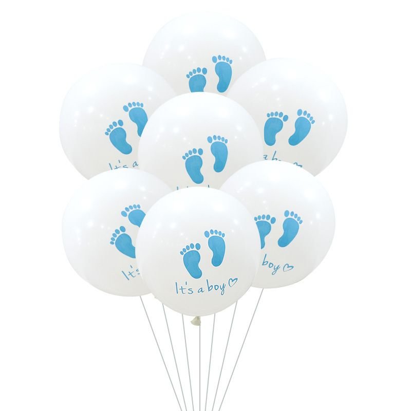 12-Inch Gender Reveals Foot Printing Balloon Baby Birthday Party Venue Layout