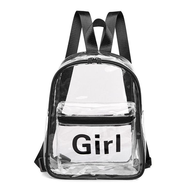 Fashion Girl Printed Waterproof Clear Pvc Backpack