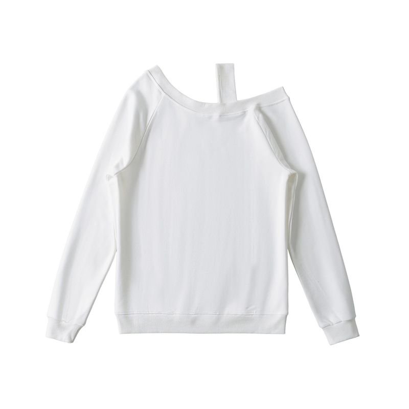 Women Fashion Loose Long-Sleeved Blank Sweatshirt