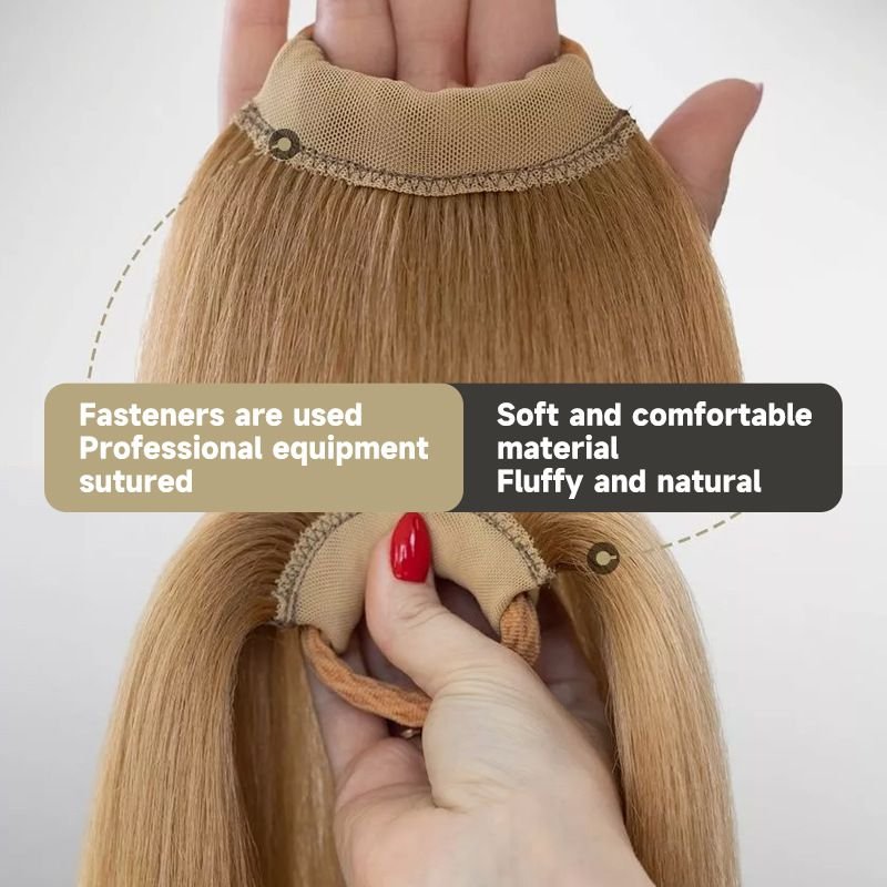 Women Natural Artificial Straight Hair Chemical Fiber Elastic Ponytail Hair Extension