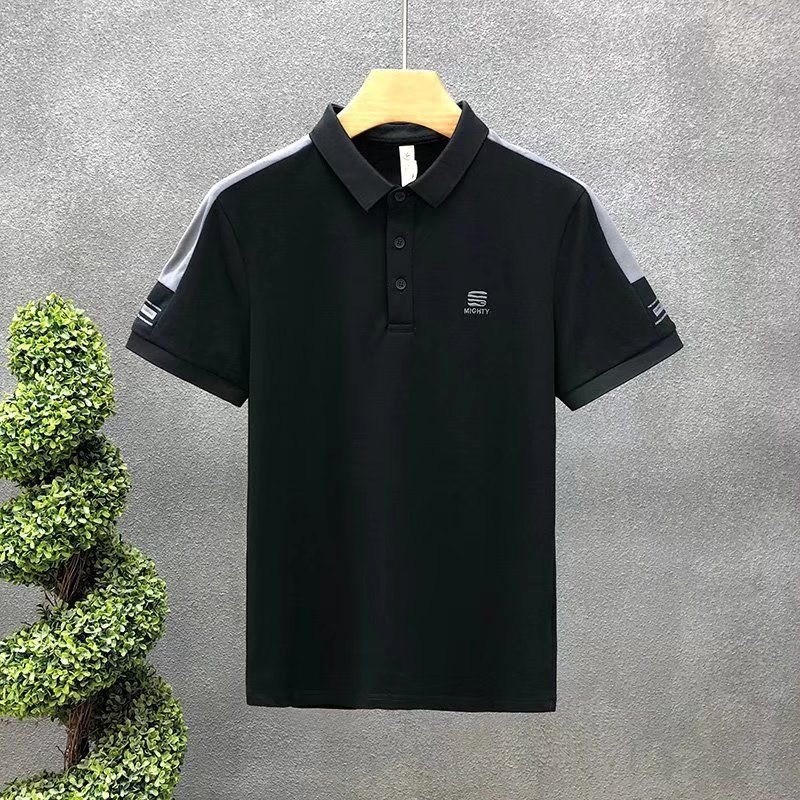 Men Fashion Casual Basic Short Sleeve Lapel POLO Shirt