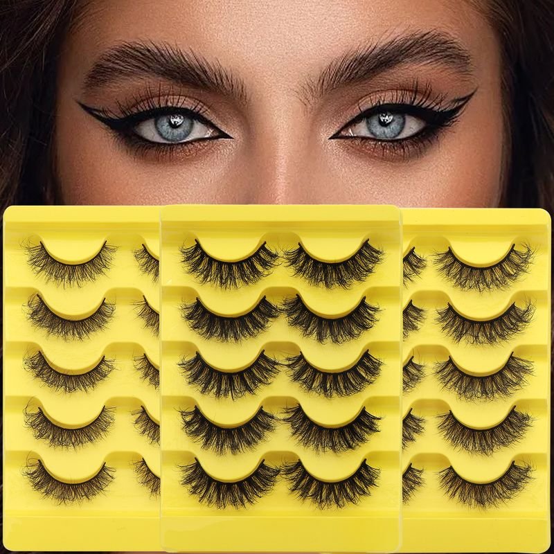 Women Simple Thick Fluffy False Eyelashes Five Pairs