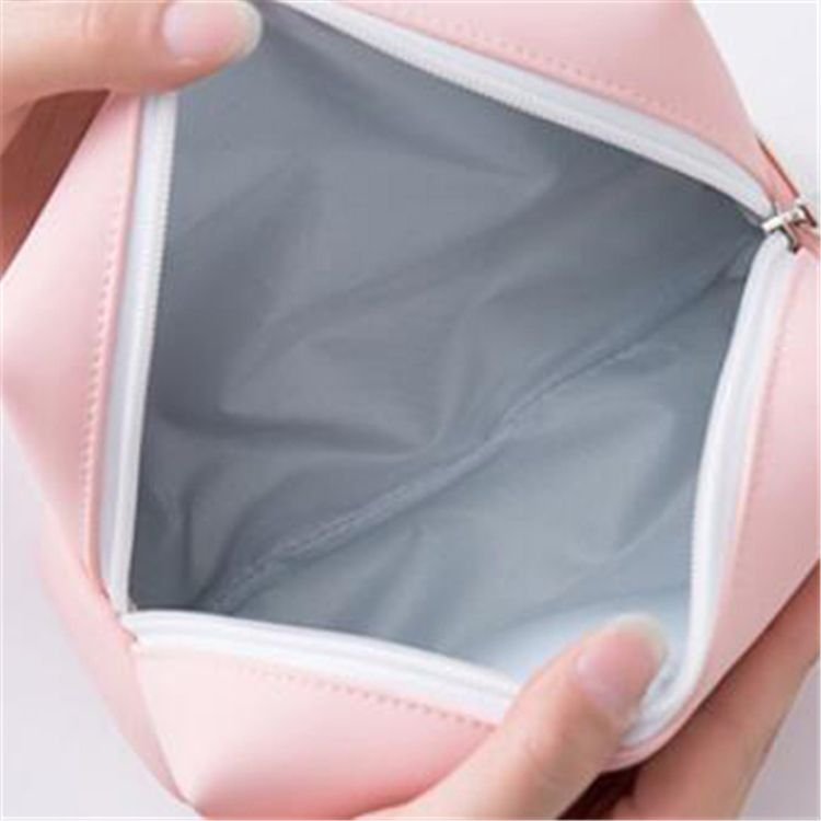 Woman Fashion Color Blocking Zipper Portable Cosmetic Bag