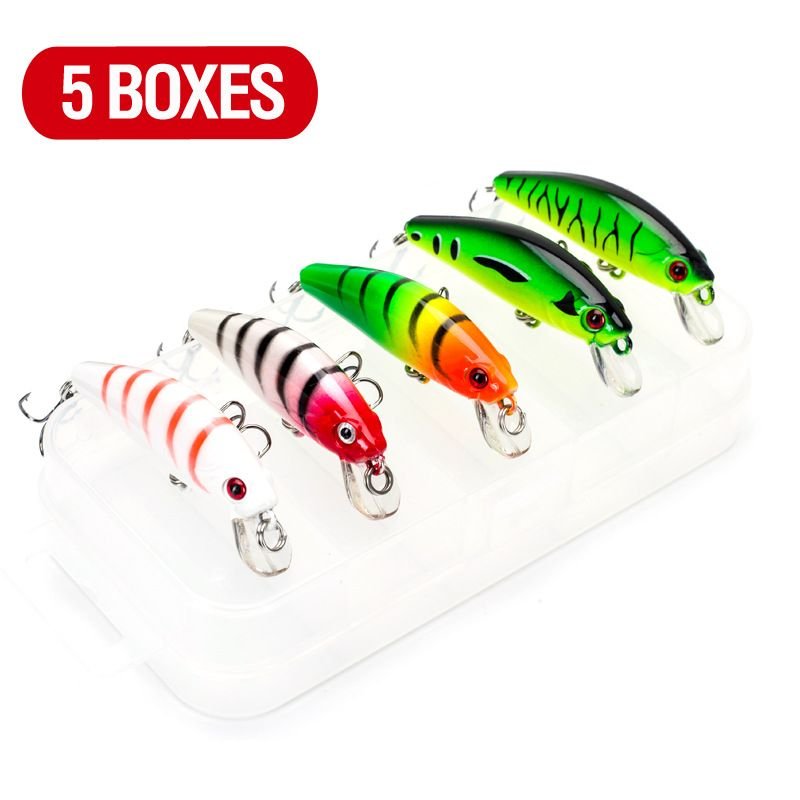 Outdoor Fishing 5pcs Boxed Sink Water With Ring Beads Fake Bait