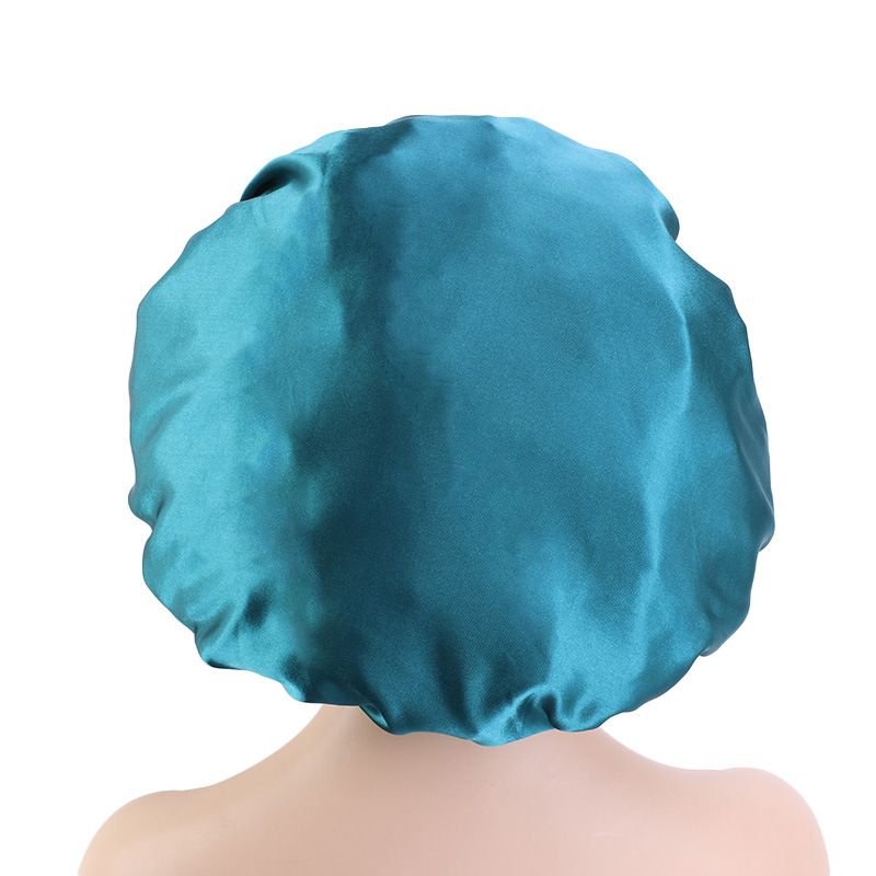 Double Layer Big Lace Solid Color Satin Bonnet