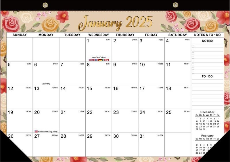 2025 Daily Planning Simple Wall-Mounted Calendar