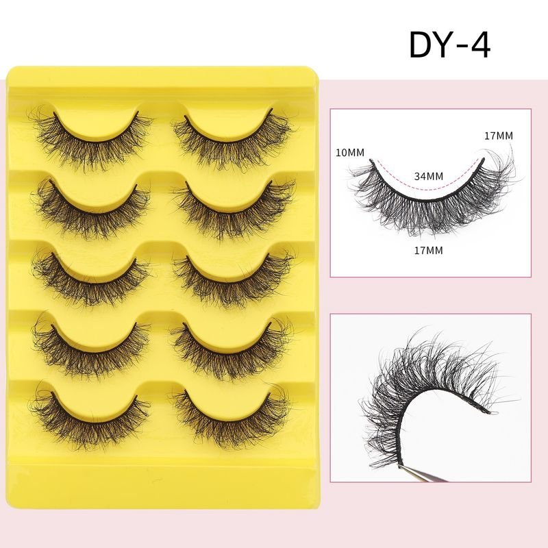 Women Simple Thick Fluffy False Eyelashes Five Pairs